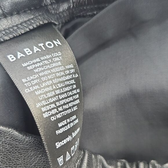 Babaton Aritzia NWT Black Faux Leather Pants High-rise Women's Size 6 - Picture 10 of 12